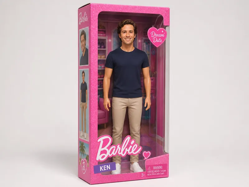 Barbie Doll Package AI photo booth effect — Solo rendering