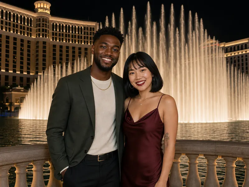 Bellagio Fountains — couple