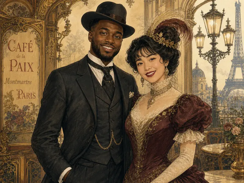 Belle Époque Illustration — couple