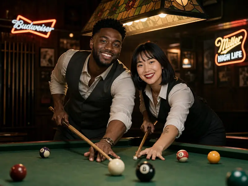 Billiards Pool Hall AI photo booth effect