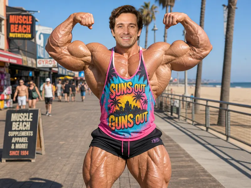 Bodybuilder Muscles AI photo booth effect — Solo rendering