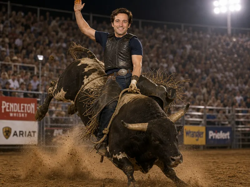 Bull Riding Rodeo AI photo booth effect — Solo rendering