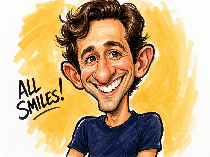 Caricature Artist Drawing AI photo booth effect — Solo rendering