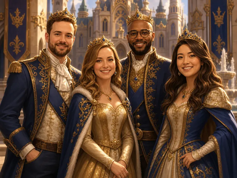 Cartoon Prince AI photo booth effect — Group rendering