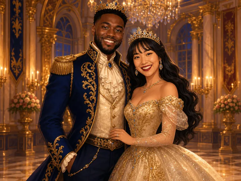 Cartoon Royalty AI photo booth effect — Couple rendering