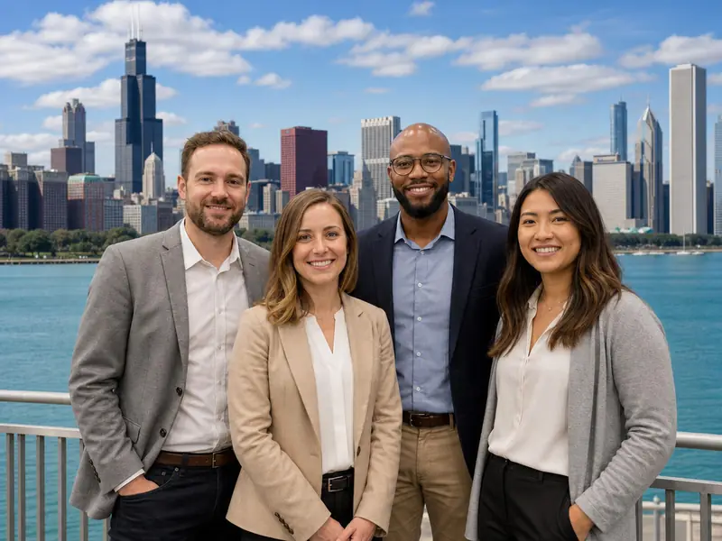 Chicago Skyline AI photo booth effect — Group rendering