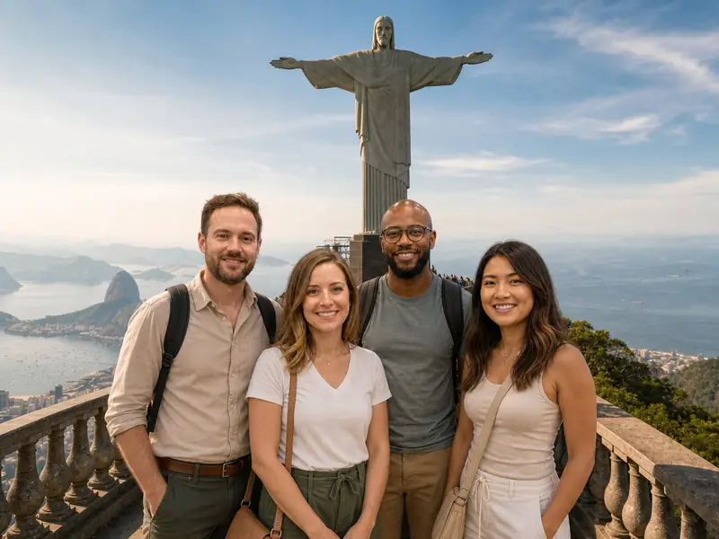 Christ the Redeemer Rio AI photo booth effect — Group rendering
