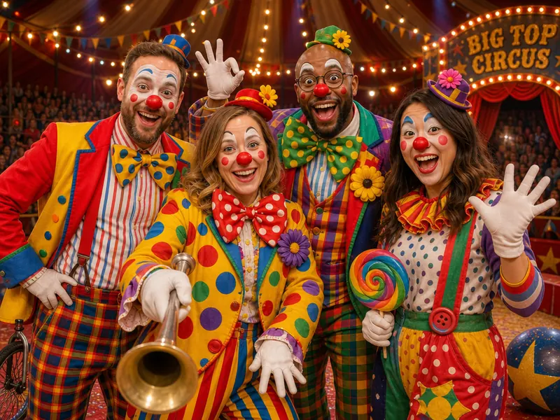 Clown Circus AI photo booth effect — Group rendering