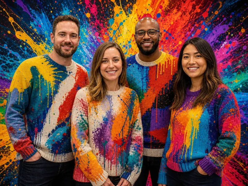 Color Explosion AI photo booth effect — Group rendering