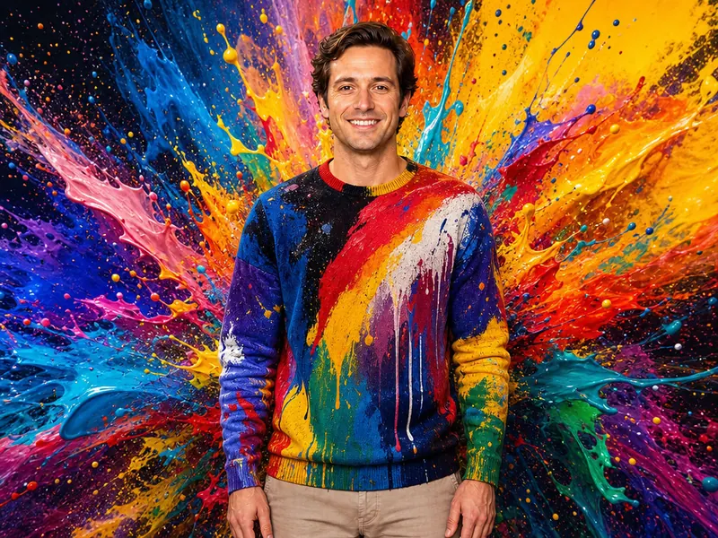 Color Explosion AI photo booth effect — Solo rendering