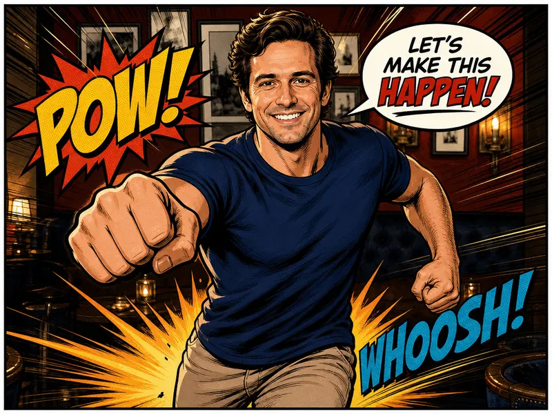 Comic Book AI photo booth effect — Solo rendering