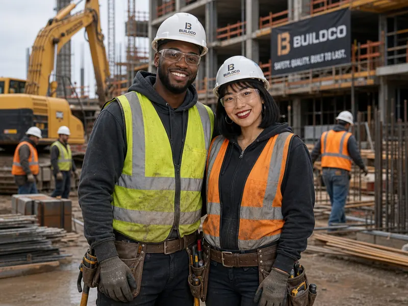Construction Worker AI photo booth effect — Couple rendering