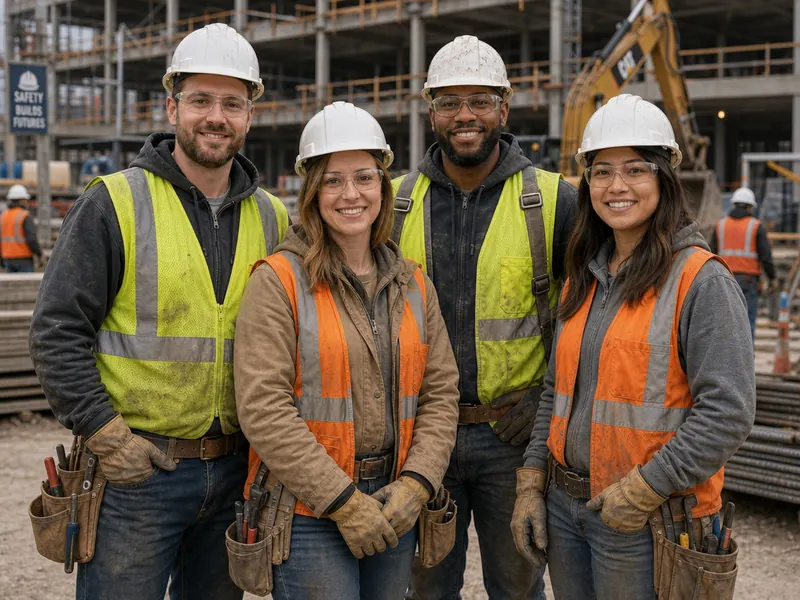 Construction Worker AI photo booth effect — Group rendering