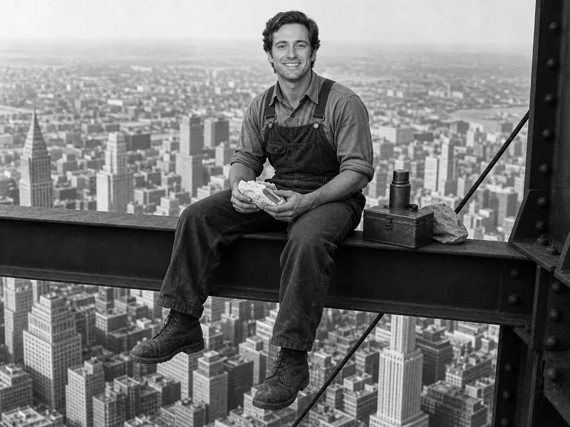 Construction Workers Crossbeam AI photo booth effect — Solo rendering