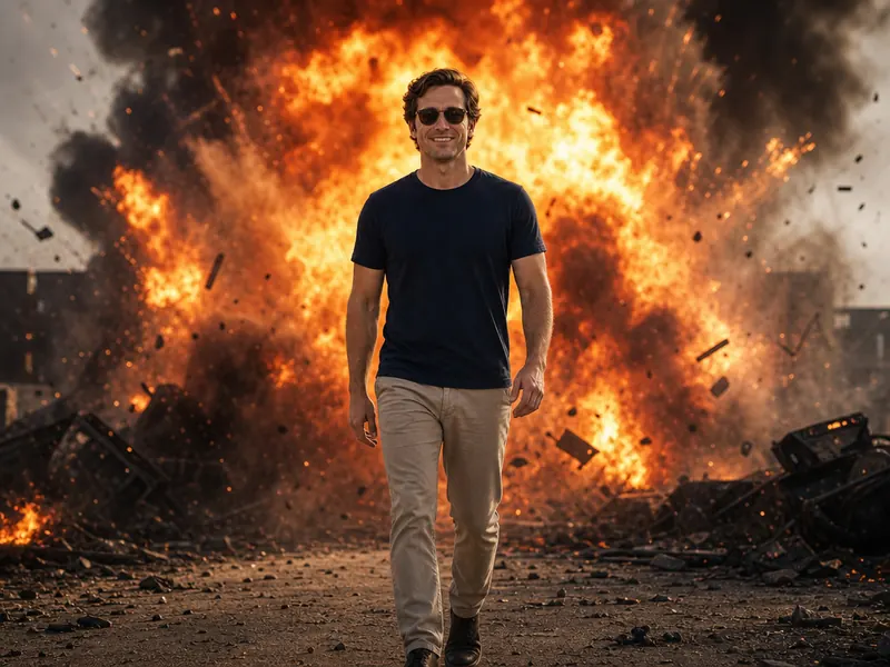 Cool Explosion Walk AI photo booth effect — Solo rendering