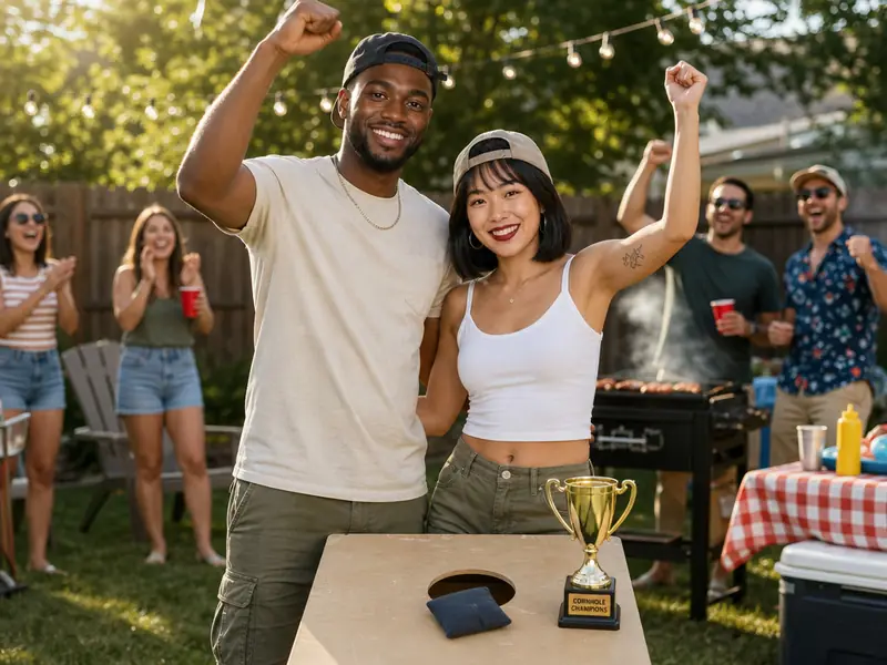 Cornhole Champion AI photo booth effect — Couple rendering