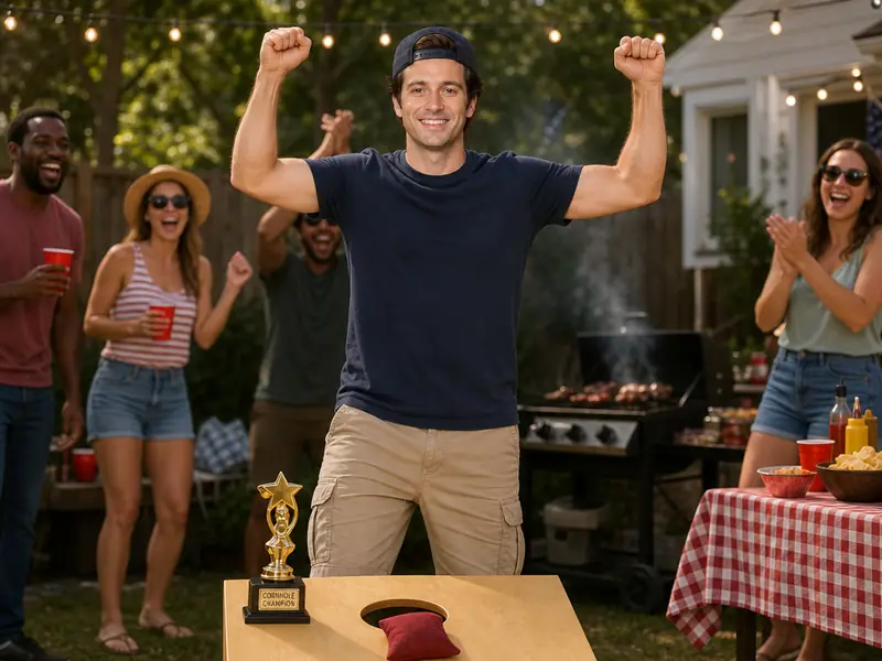 Cornhole Champion AI photo booth effect — Solo rendering