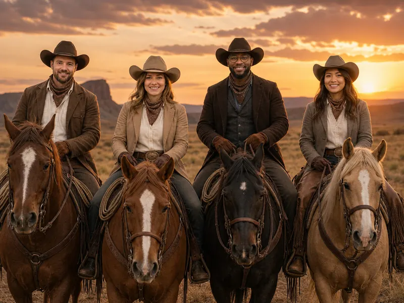 Cowboy Horseback — group