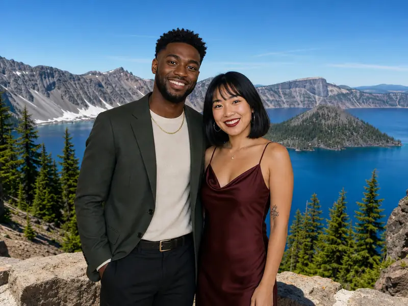 Crater Lake Oregon AI photo booth effect