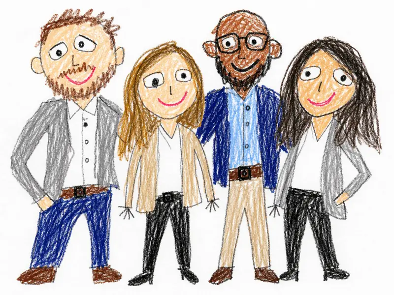 Crayon Child Drawing AI photo booth effect — Group rendering