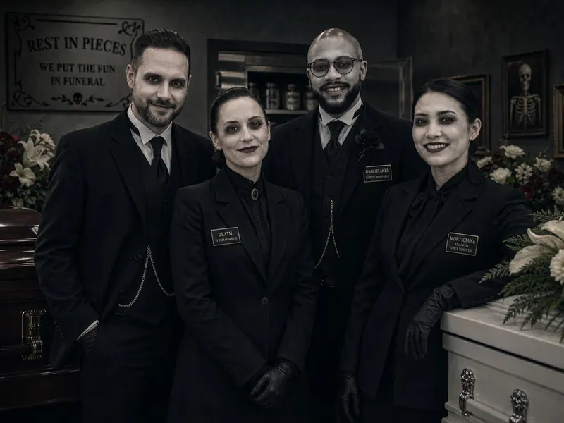Creepy Mortician AI photo booth effect — Group rendering