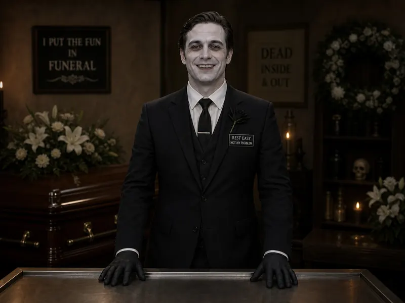 Creepy Mortician AI photo booth effect — Solo rendering