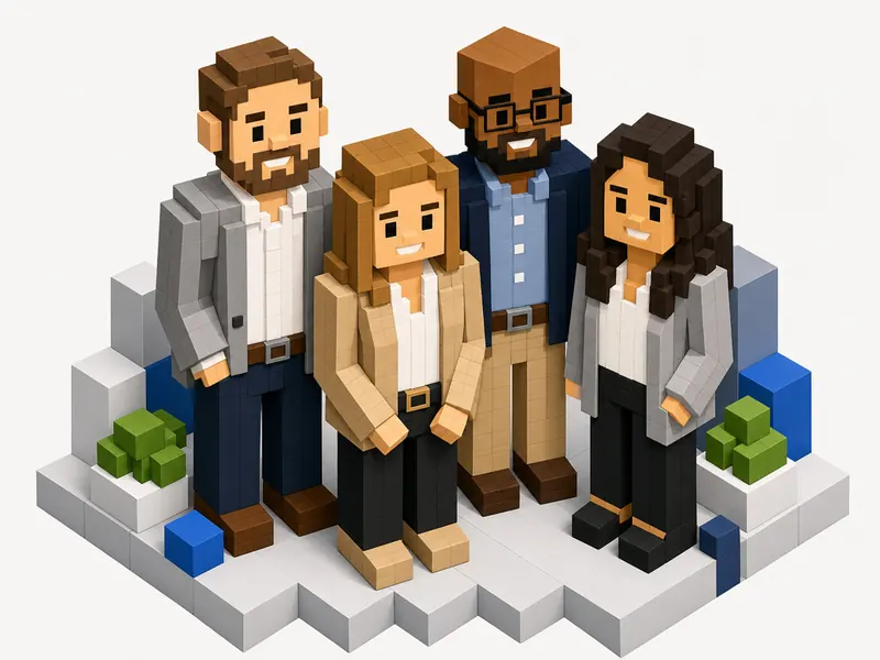 Cube Art Isometric AI photo booth effect — Group rendering