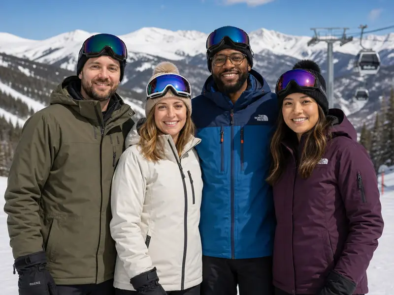 Denver Ski Resort AI photo booth effect — Group rendering