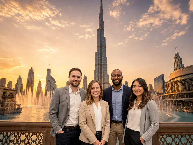 Dubai Burj Khalifa AI photo booth effect — Group rendering