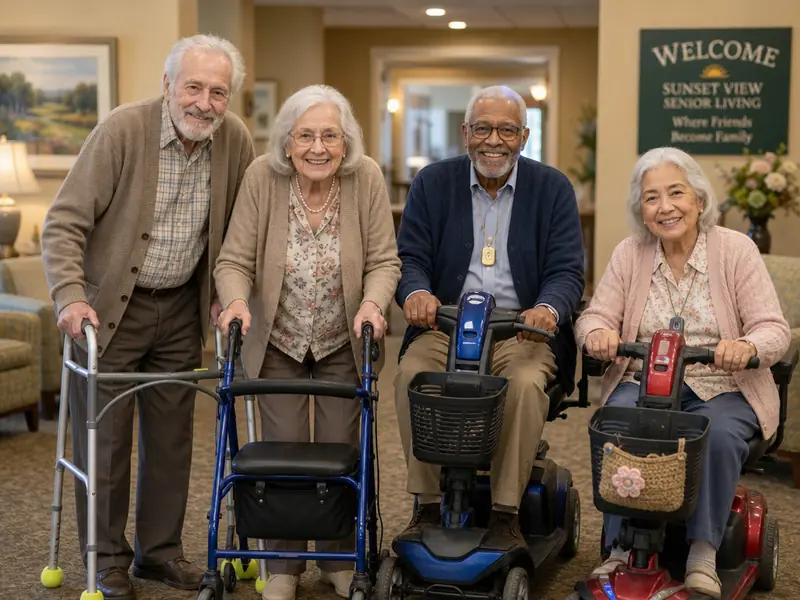 Elderly Walker Scooter AI photo booth effect — Group rendering