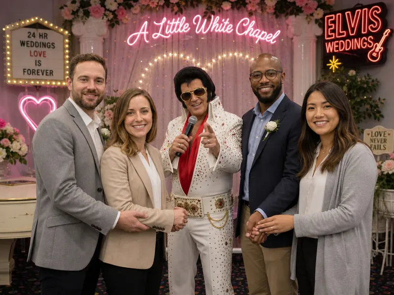 Elvis Chapel Wedding — group