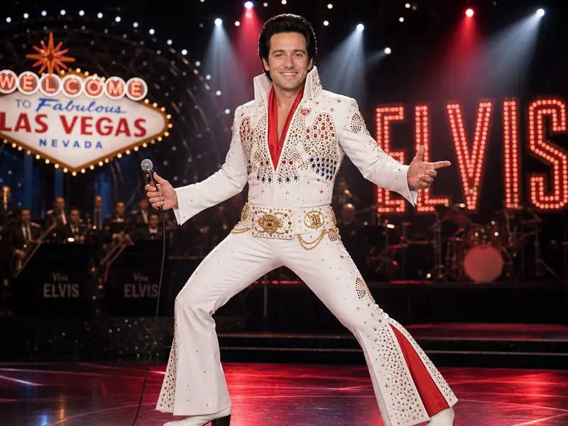 Elvis Jumpsuit AI photo booth effect — Solo rendering