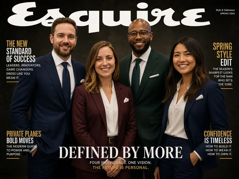 Esquire Dapper Cover AI photo booth effect — Group rendering