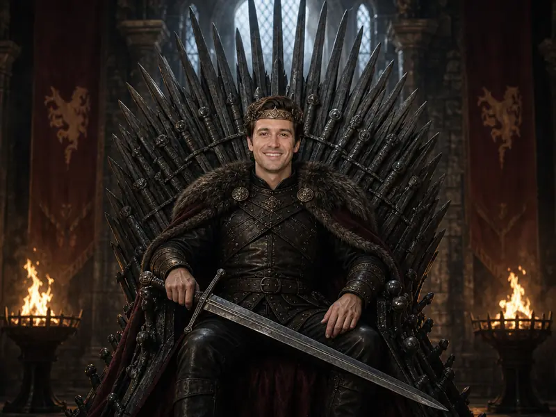 Fantasy Iron Throne AI photo booth effect — Solo rendering