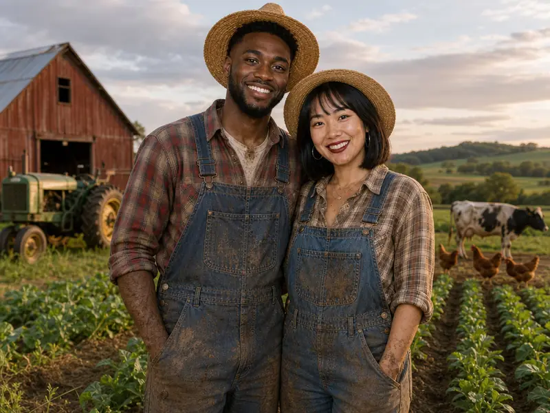 Farmer AI photo booth effect — Couple rendering