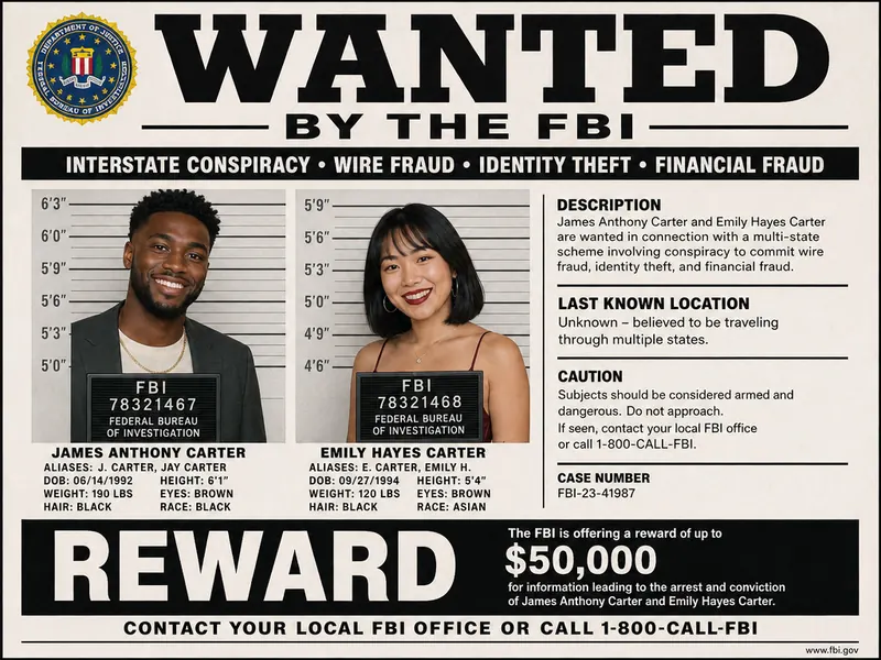 FBI Wanted Poster — couple
