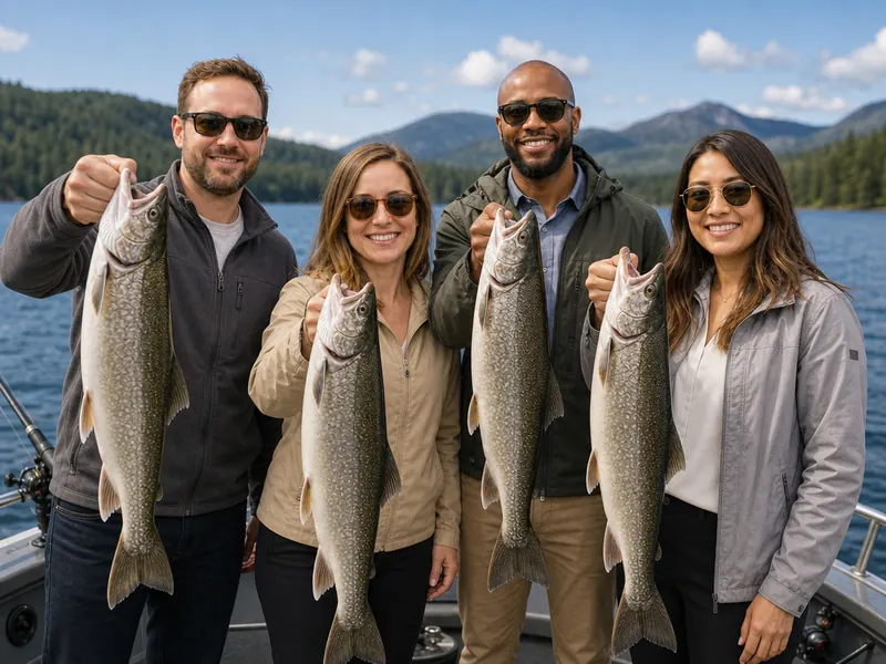 Fishing Showing Off AI photo booth effect — Group rendering