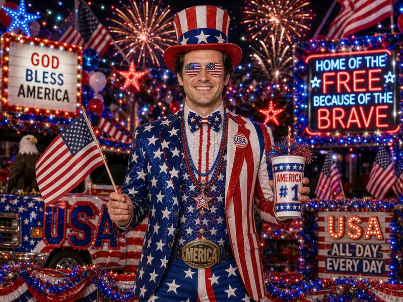 Fourth of July Patriotic AI photo booth effect — Solo rendering