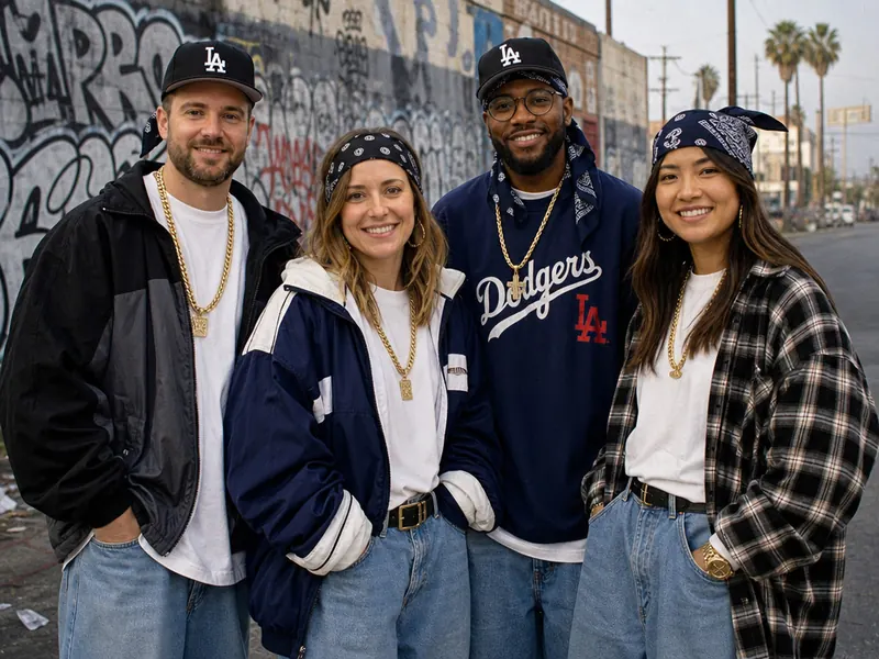 LA Street Style 90s AI photo booth effect — Group rendering