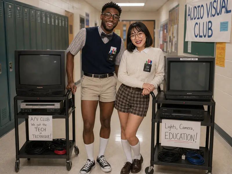 Geeks Nerds High School AI photo booth effect — Couple rendering