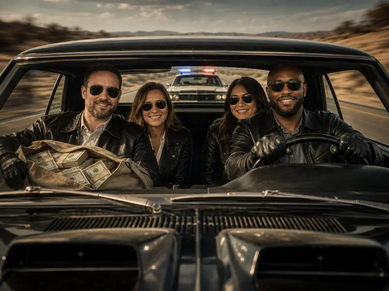 Getaway Driver Pursuit AI photo booth effect — Group rendering
