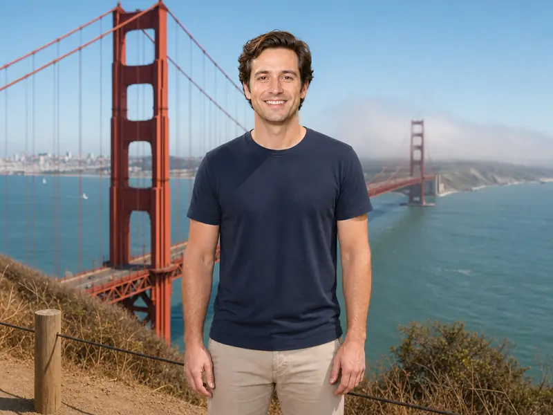 Golden Gate Bridge San Francisco AI photo booth effect — Solo rendering