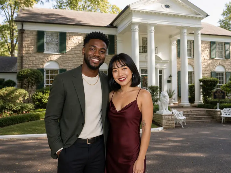 Graceland Memphis AI photo booth effect — Couple rendering