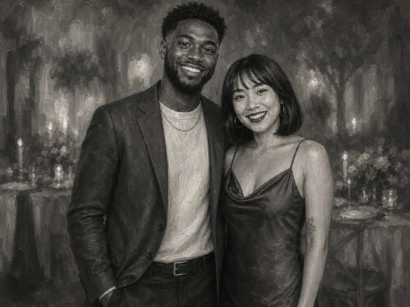 Grisaille Tones AI photo booth effect — Couple rendering