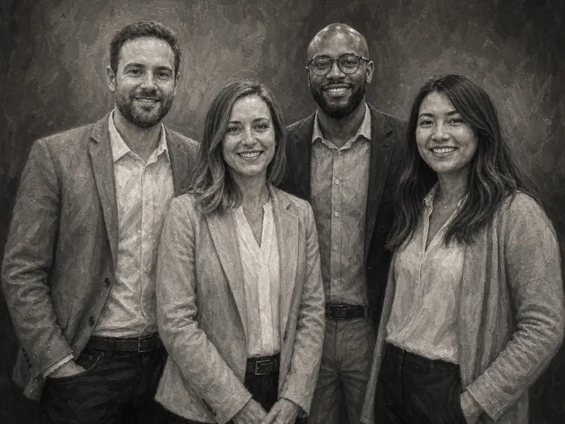 Grisaille Tones AI photo booth effect — Group rendering