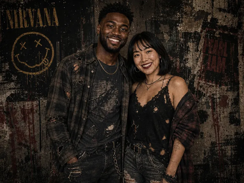 Grunge Style AI photo booth effect — Couple rendering