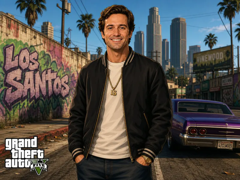 GTA Style Video Game AI photo booth effect — Solo rendering