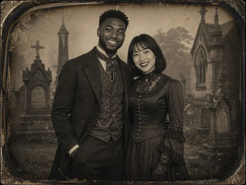 Haunted Graveyard AI photo booth effect