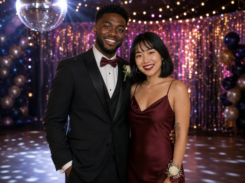 High School Prom AI photo booth effect — Couple rendering