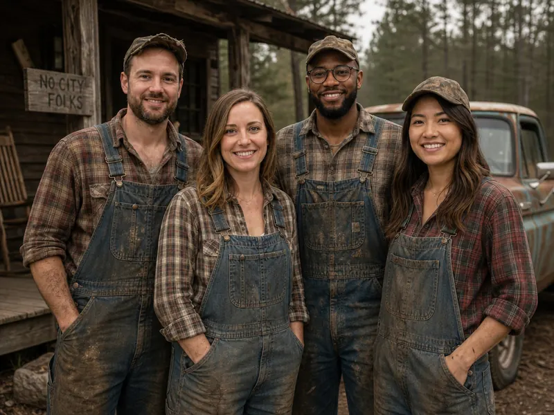 Hillbilly Transformation AI photo booth effect — Group rendering